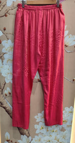 Premium chinon full suit set in pink with gotta detailing