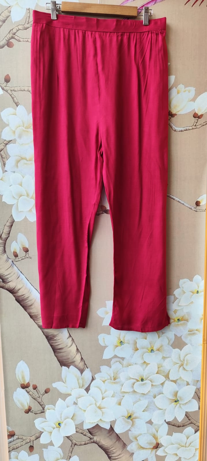 Pretty Mul chanderi with handwork suit set in Rani pink