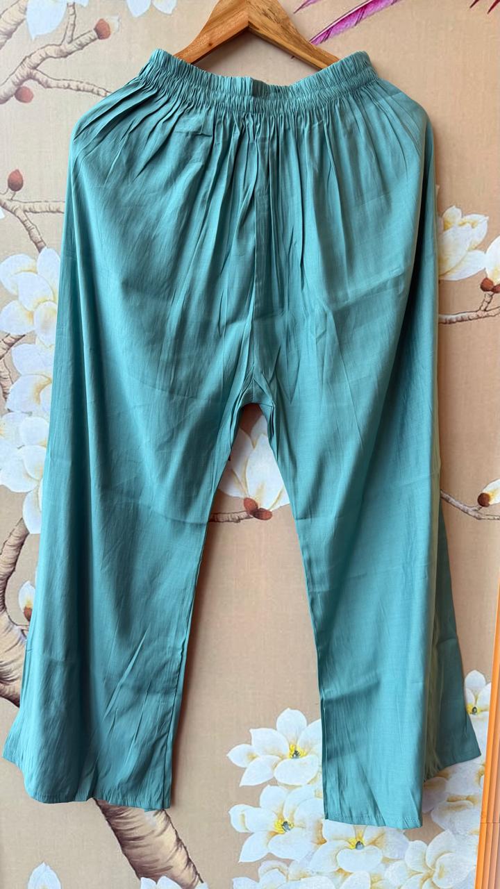 Pretty Mul chanderi full suit with beautiful handwork in blue