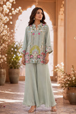 Premium chinon heavy handwork co ord set