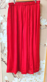 Premium chinon zari applique suit set in red