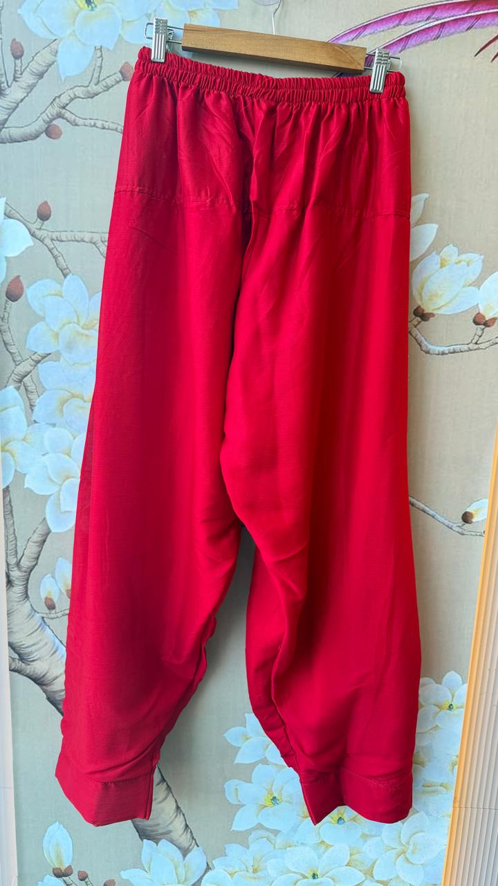 Premium chinon handwork farshi salwar suit set in red