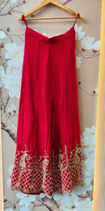 Premium chinon heavy handwork full intricate detailing in red