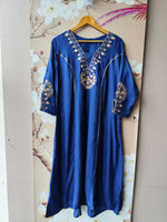 Premium dola silk with gotta detailing paired with pure orgenza dupatta in blue