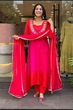 Premium dola silk in ombré effect suit set