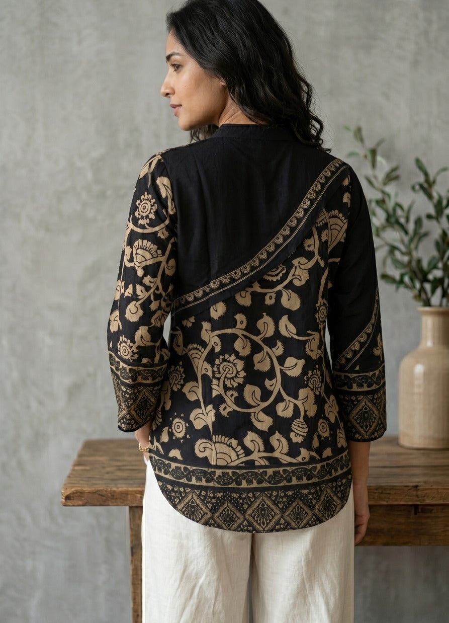 Pretty black crepe top