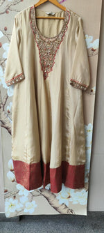 Wow tissue Anarkali suit set weigh red brocade detailing