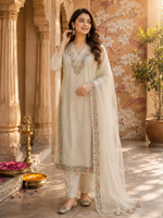 Premium embroidered Kota tissue with lining suit set