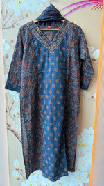 Pretty blue Kalamkari full suit