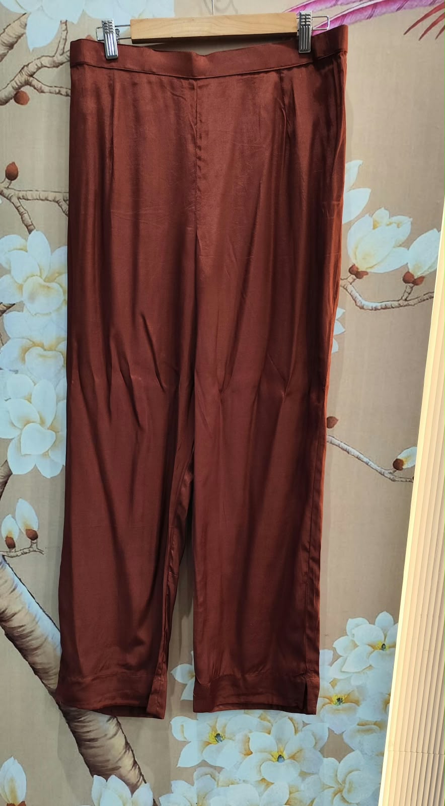Dola silk handwork Co ord in brown