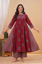 Pretty cotton ajrakh kurta pant