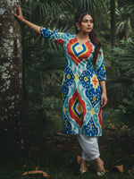 Premium cotton Ikkat printed Afghani pant set