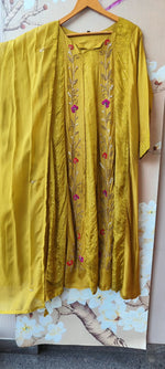 Premium dola silk with gorgeous handwork full suit set with antique handwork