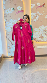 Trending embroidered full suit in pink