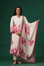 Pure muslin silk digital printed suit set with lining