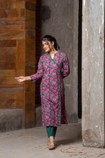 Super stylish and angrakha pattern cotton kurta pant