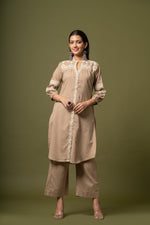 Super chic style flex cotton embroidered kurta pant