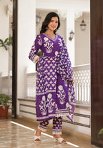 Super stunning cotton suit set with lace detailing