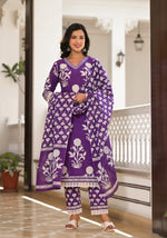 Super stunning cotton suit set with lace detailing