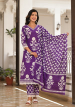 Super stunning cotton suit set with lace detailing