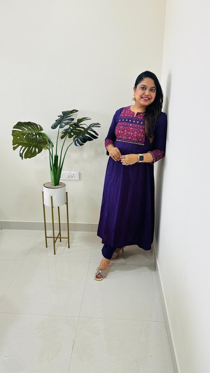 Super stunning pure cotton A line kurta pant ! Kurta is without slit
