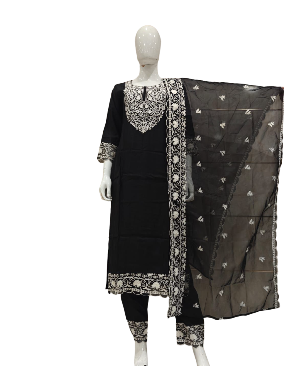 Pure n premium muslin with beautiful hand embroidery