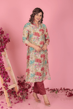 Pure muslin kurti V neck