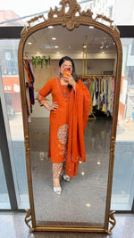 Premium cotton applique work paired with kalamkari pant