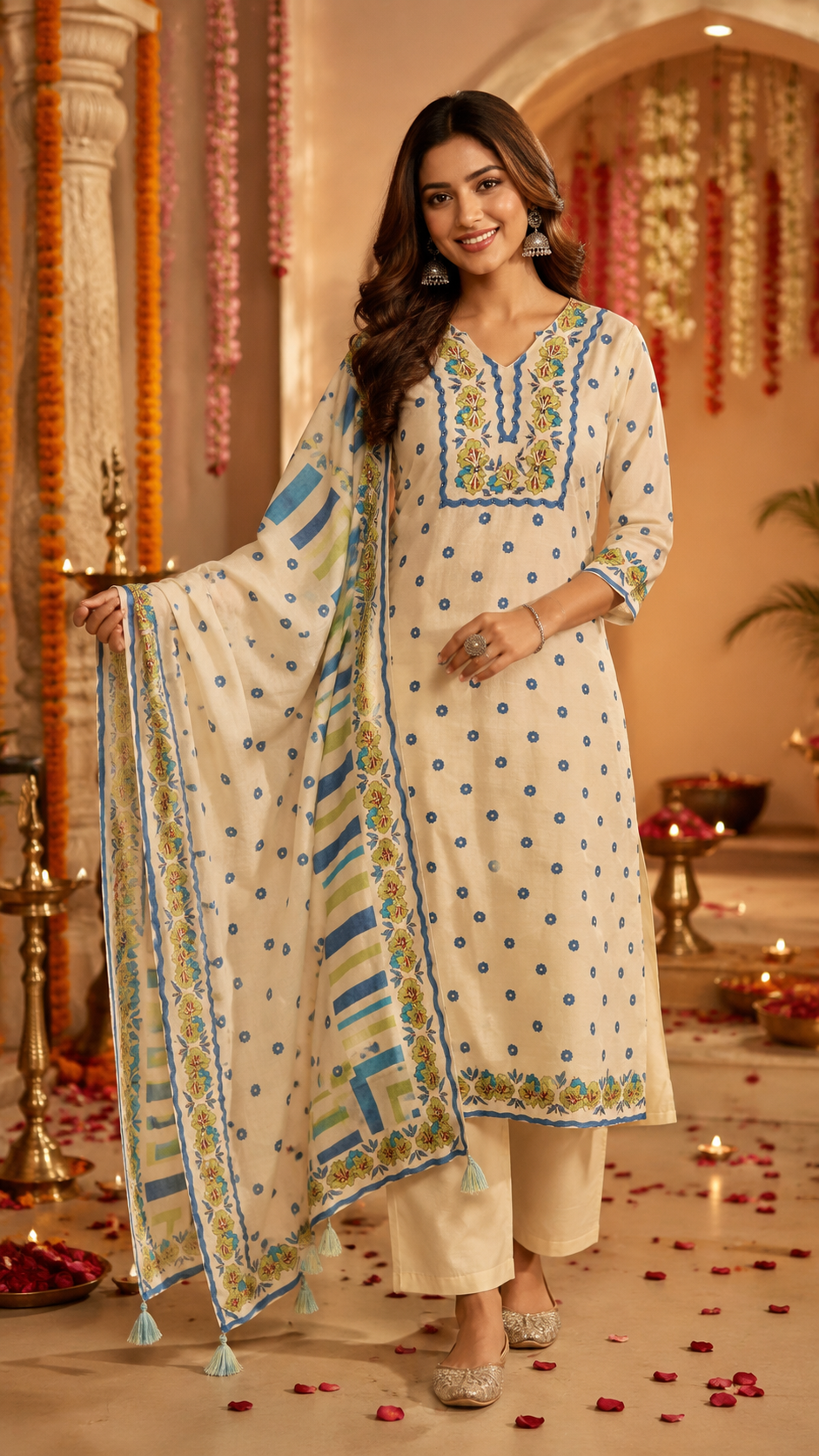 Premium linen chanderi lining suit set