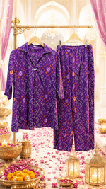 Pretty purple bandhani co ord set