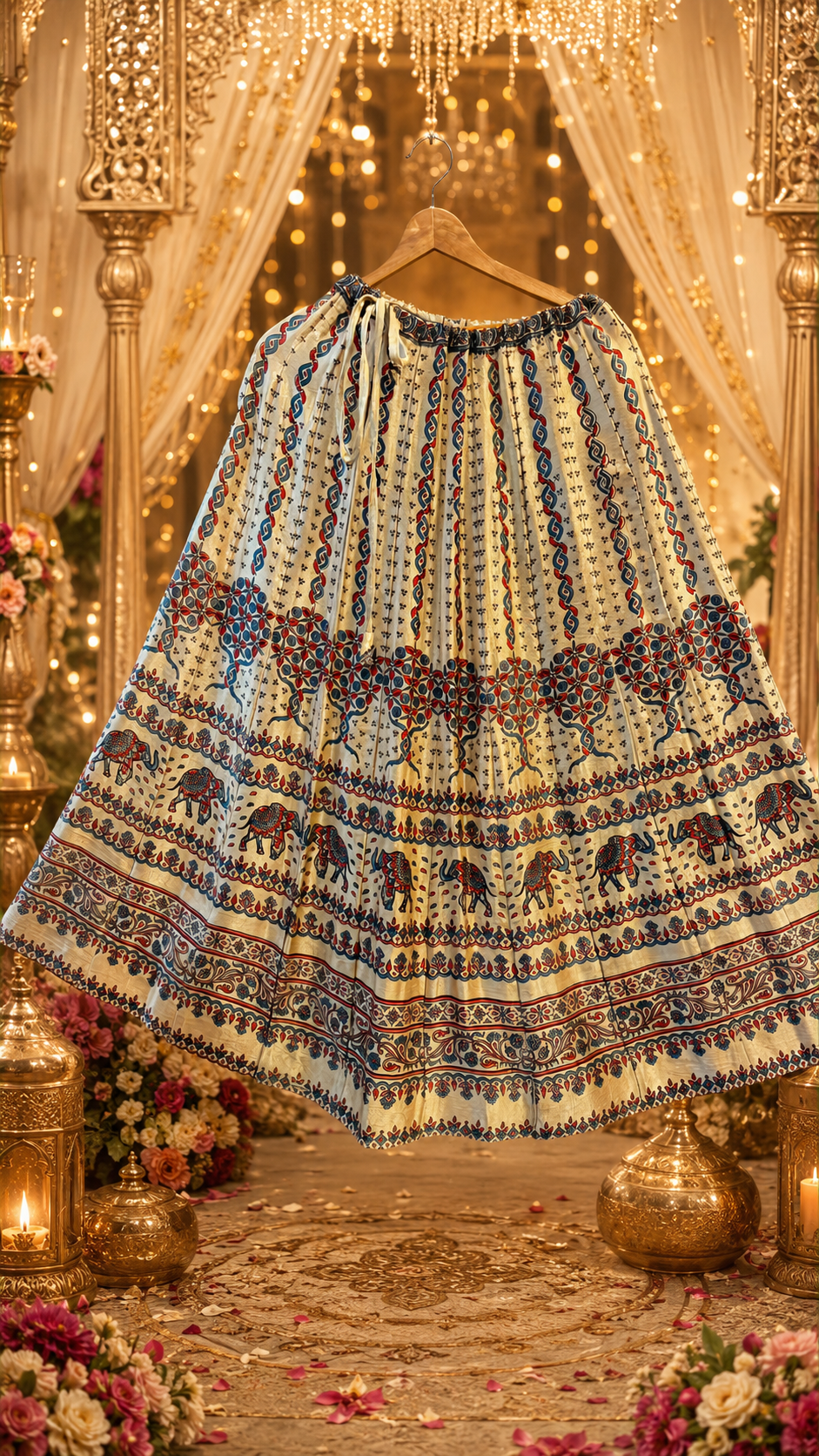 Wow gaji silk Kalamkari skirt