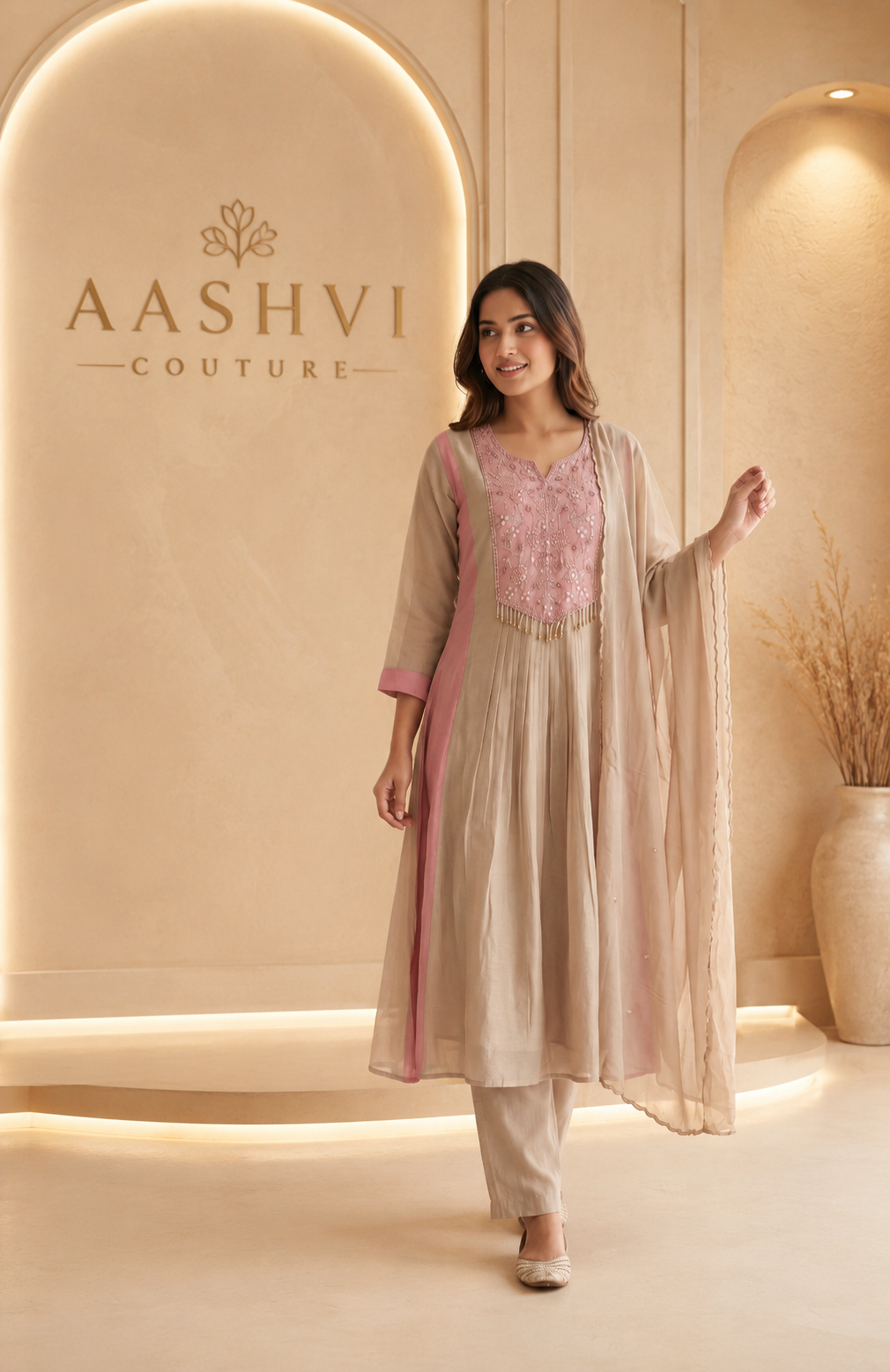 Pretty mul chanderi with lining