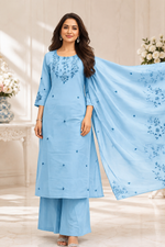 Fully embroidered pure cotton suit set