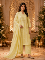Premium Mul chanderi in yellow