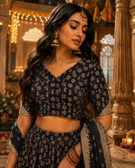 Gaji silk real mirror black blouse