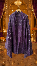 Pretty cotton full suit in purple