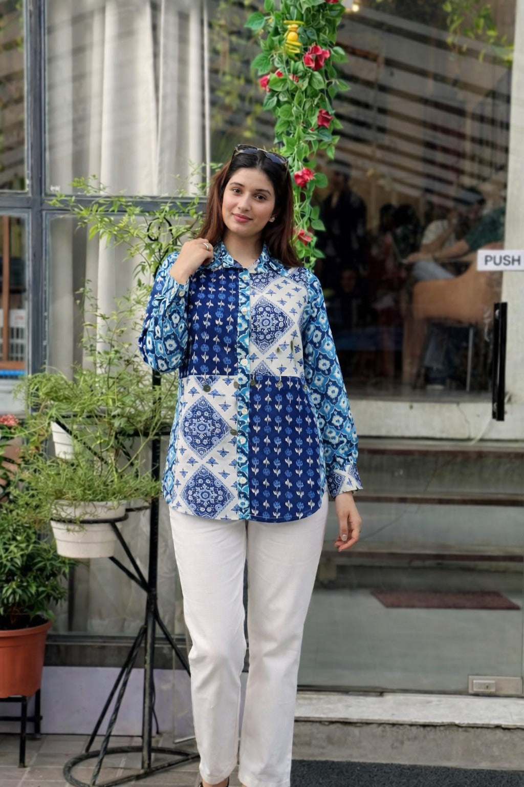 Designer cotton shirt pure original daboo handbock print