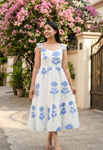 Super pretty block printed cotton frock with lining
