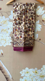 Mandala art bamboo fibre saree