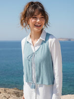 Premium cotton designer co ord set in blue with shrug