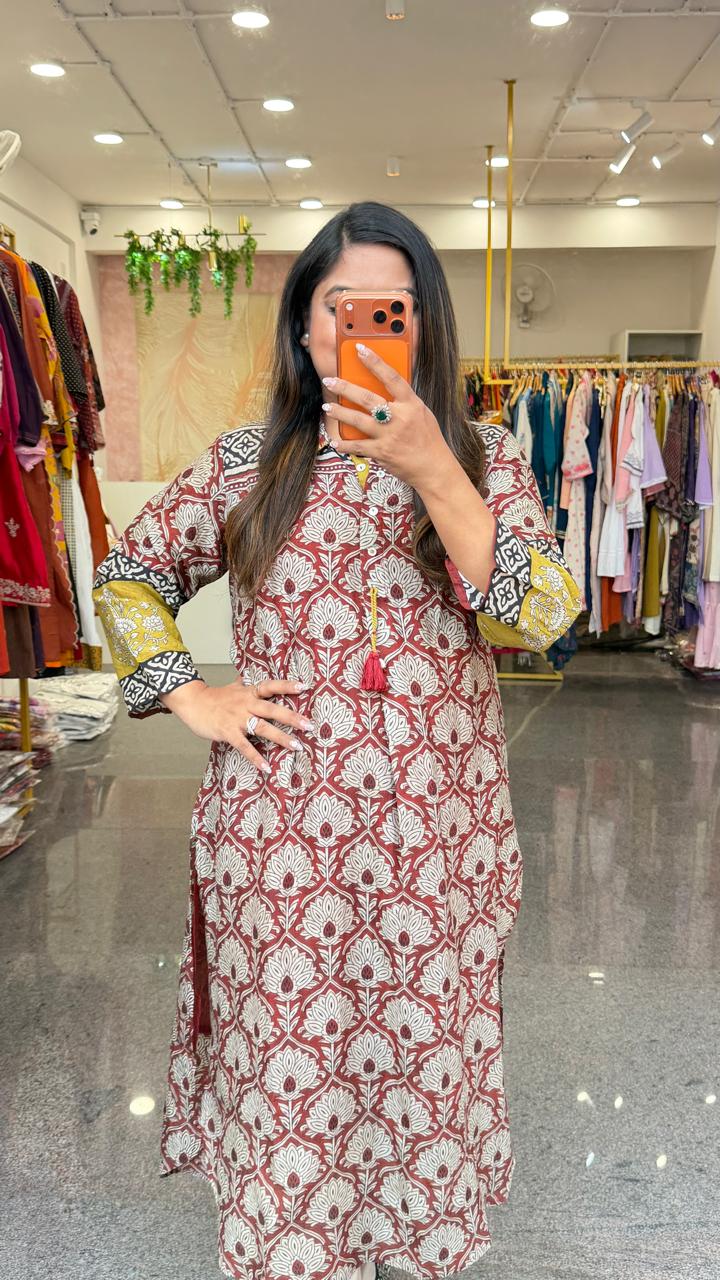 Premium Mul silk comes with inner co ord