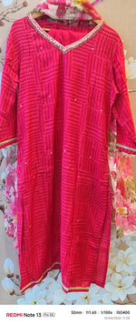 Full suit with floral duppata in pink