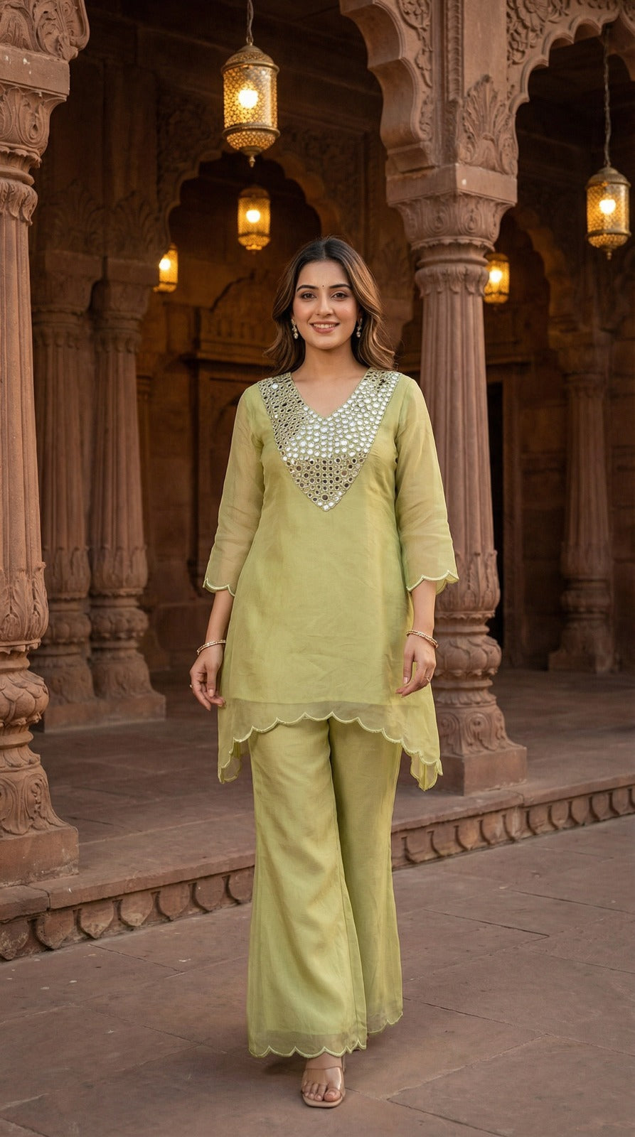 Real mirror super crushed tissue lining co ord set restocked in new colour green ( slight slim )