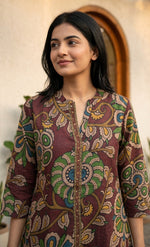 Super pretty Mul silk Kalamkari top in wine