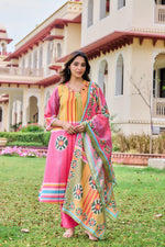 Pretty cotton with mirror detailing full suit in multi