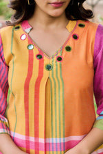 Pretty cotton with mirror detailing full suit in multi