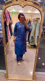 Pure Mul silk bandhani real mirror kurta pant