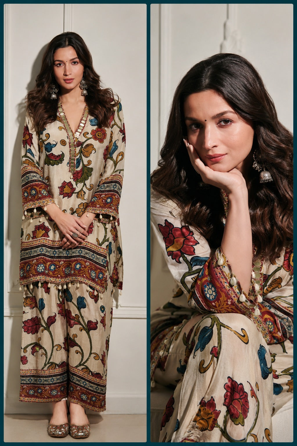 Pure crepe Kalamkari Co ord set