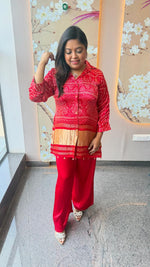 Premium gaji silk lakri patta bandhani co ord