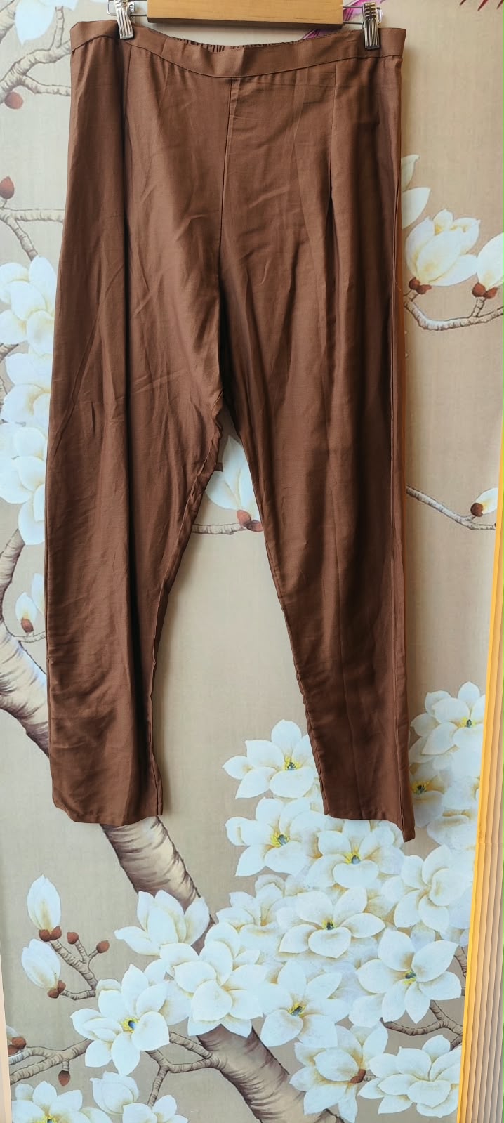 Premium Mul Chanderi suit set in brown